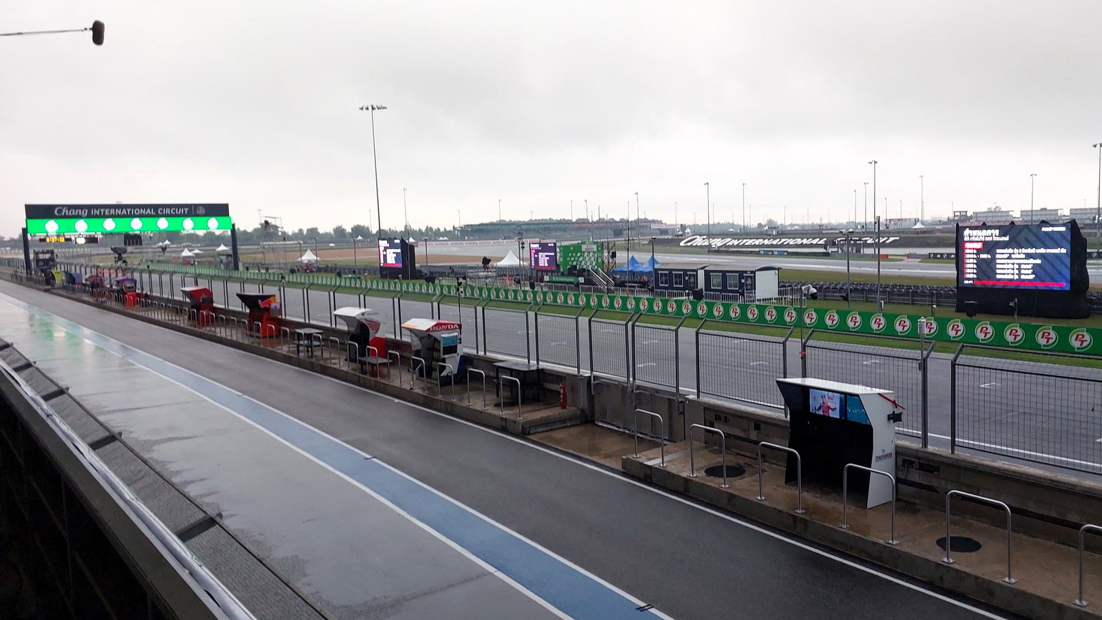 Rain on Sunday morning at the 2024 Thai MotoGP